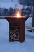 Fire pit with grill function